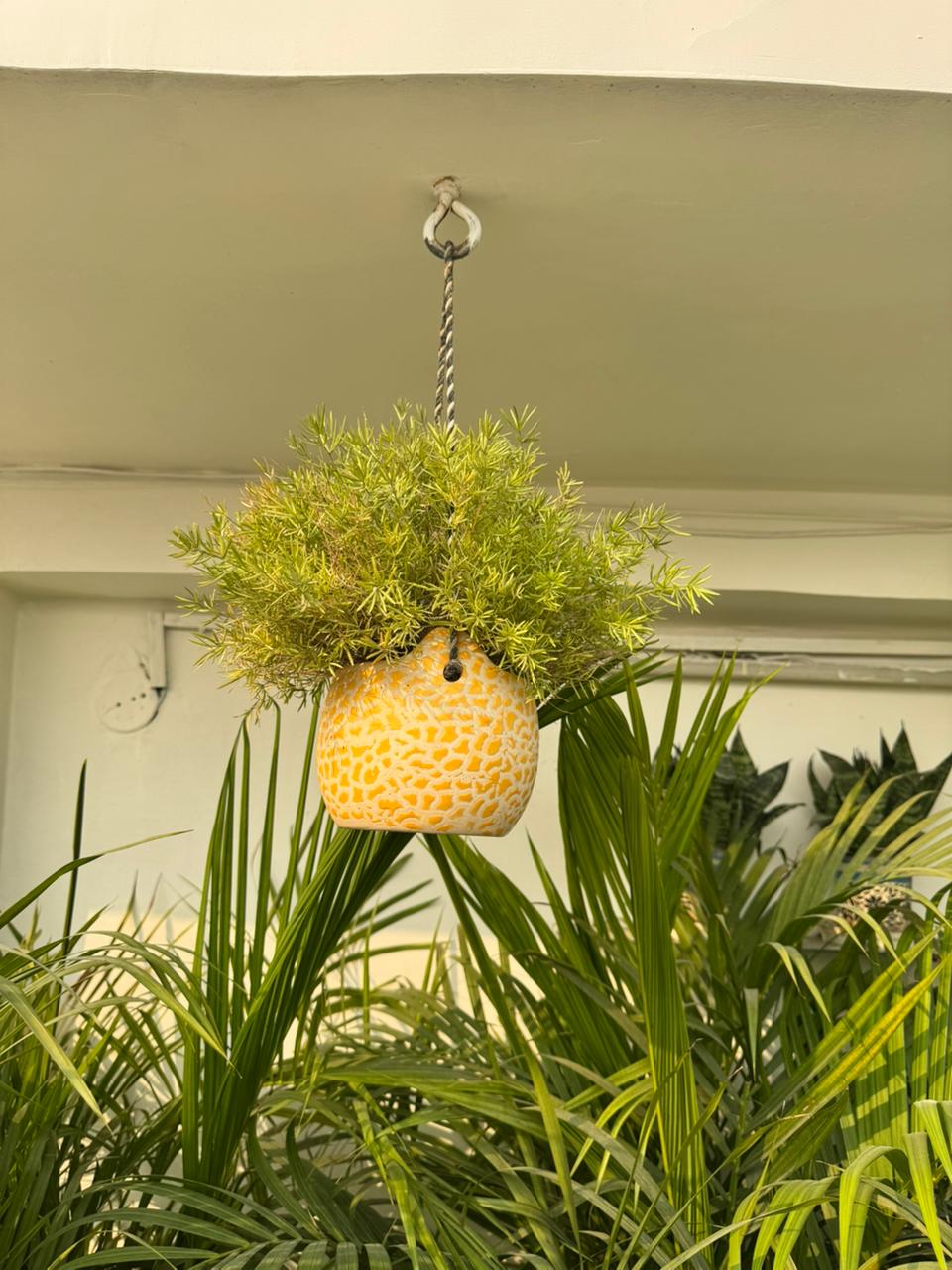 Golden Pebble Pattern Hanging Planter